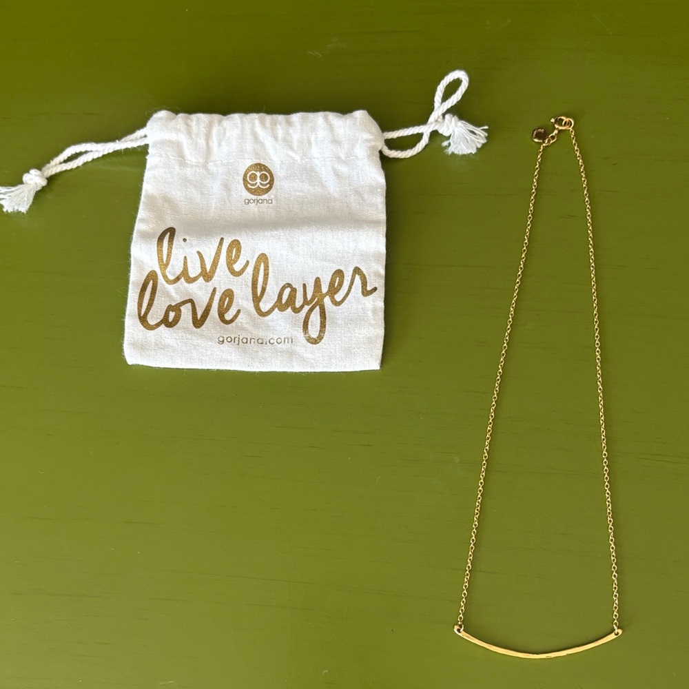 Gorjana Gold Curved Bar Necklace